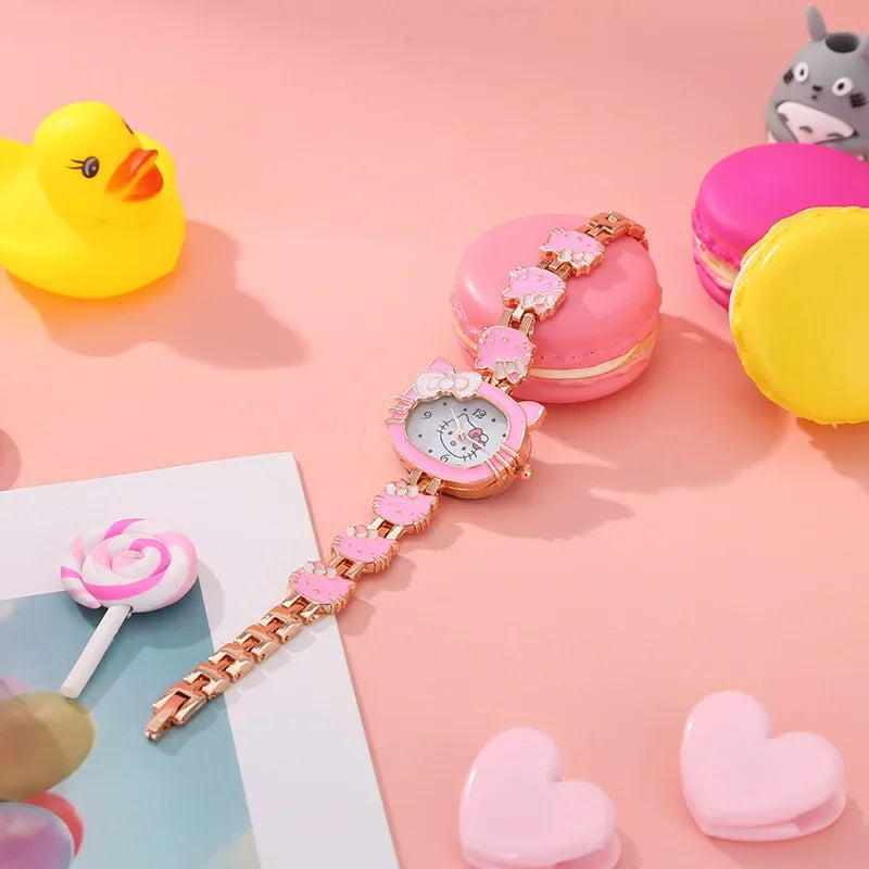 Hello Kitty  montre enfants décontracté  montres à Quartz rose