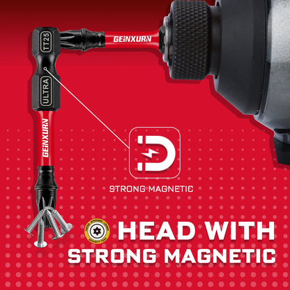 Geinxurn 22 pièces 1 "/2" sécurité Torx Ultra magnétique S2 acier multi-pilote ensemble d'embouts (TT7-TT40) avec porte-embout et manchon organisateur