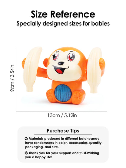 1 bébé jouet électrique roulant singe lumière musique puzzle son invite singe jouet pour enfants cadeau préscolaire éducation jouet