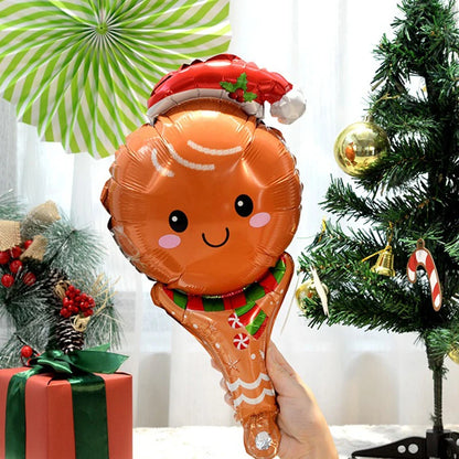10 pièces ballons de noël à main père noël bonhomme de neige Elk pain d'épice homme bricolage nouvel an joyeux noël atmosphère décoration de fête ZYF