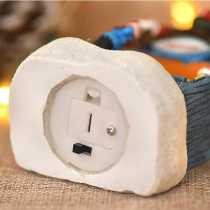 Artisanat de noël en résine, Village de noël, musique lumineuse, petite maison, bonhomme de neige, lumières LED, cadeau de vacances, décoration de maison, ornements 2024