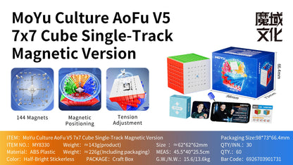 [Cube fou] Moyu AoFu V5 7X7 Cube magique magnétique sans colle Aofu 7x7 V5 Cubo Magico jouets Fidget professionnels