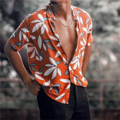 AMP Tree-Chemise hawaïenne imprimée en 3D pour hommes, chemise de plage pour hommes, chemisier à manches courtes, chemises en Y à la mode, 3XL, 2023