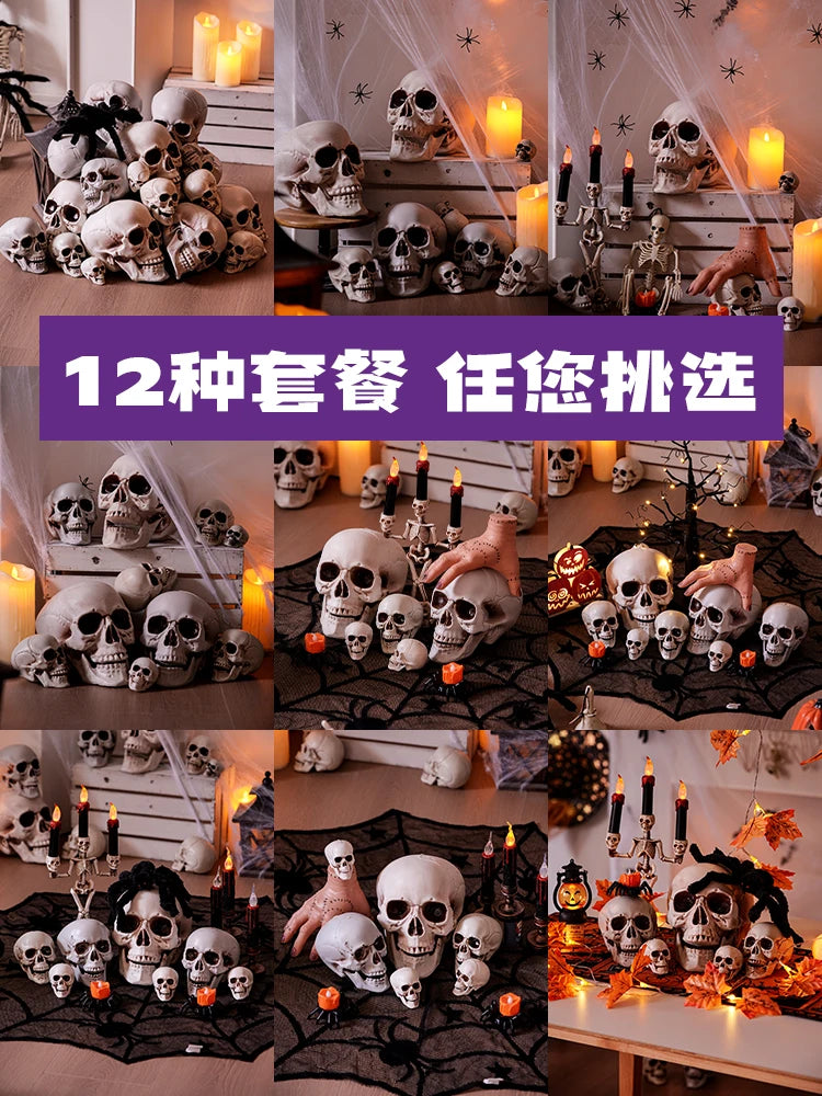 Ornements de crâne d'horreur de nuit d'halloween, ornements de table, Bar, boutique, Arrangement de scène, habillage, accessoires effrayants