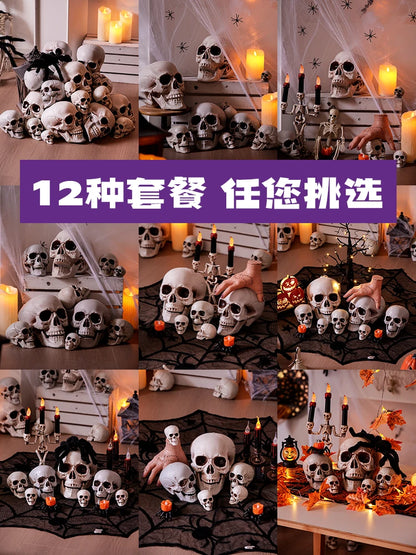 Ornements de crâne d'horreur de nuit d'halloween, ornements de table, Bar, boutique, Arrangement de scène, habillage, accessoires effrayants