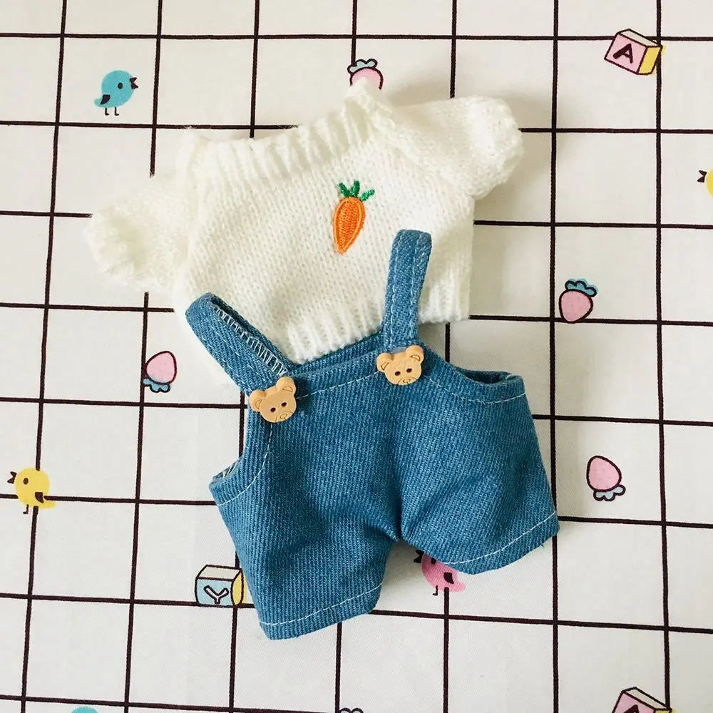 Pull et pantalon imbibés de beurre de dessin animé pour poupées idoles, vêtements de bricolage, jouets cadeaux, nouveau, 20cm