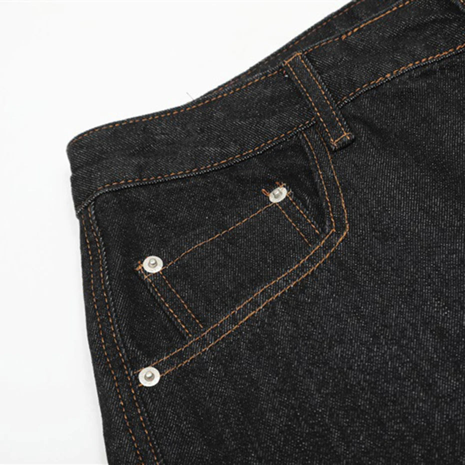 Jean Baggy à jambes larges pour hommes, pantalon en Denim ample avec poches latérales, Streetwear Harajuku Hip Hop