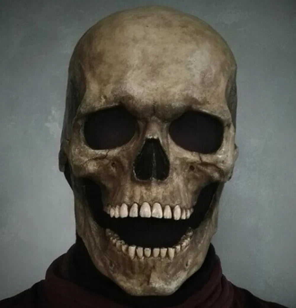 Masque d'halloween en Latex, décoration d'horreur effrayante, tête complète, crâne, casque, Cosplay, Masque à mâchoire, cadeaux, Costume de fête, Masque Pro