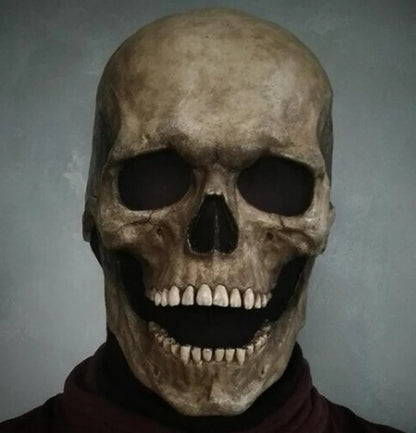 Masque d'halloween en Latex, décoration d'horreur effrayante, tête complète, crâne, casque, Cosplay, Masque à mâchoire, cadeaux, Costume de fête, Masque Pro