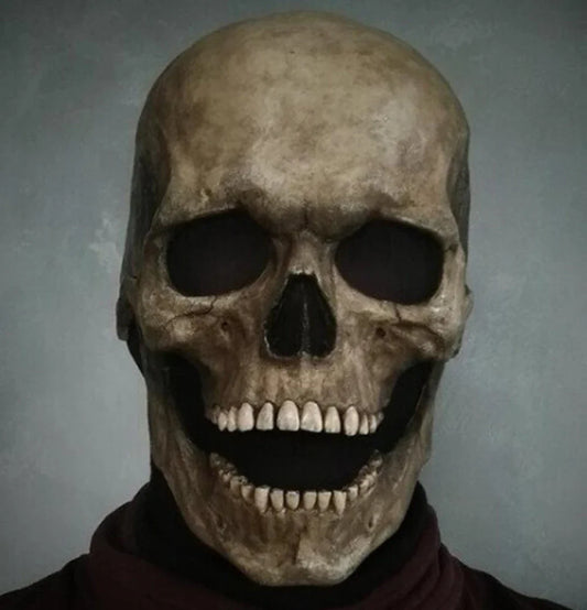 Masque d'halloween en Latex, décoration d'horreur effrayante, tête complète, crâne, casque, Cosplay, Masque à mâchoire, cadeaux, Costume de fête, Masque Pro