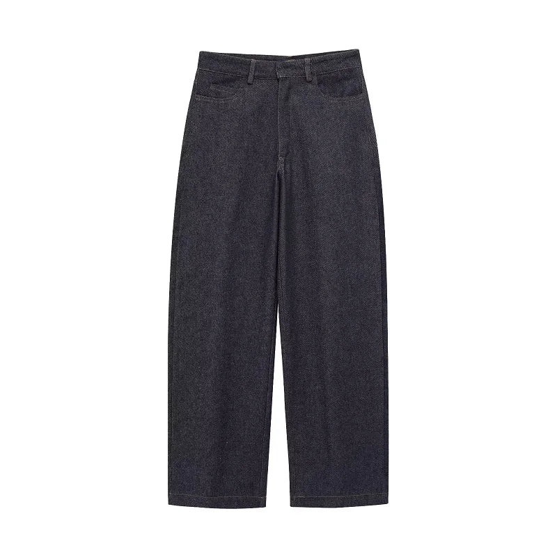 HXAO Sexy Denim pantalon ensemble 2025 femmes printemps 2 pièces hauts Corset pantalons à jambes larges mode décontracté élégant pantalon ensemble tenue