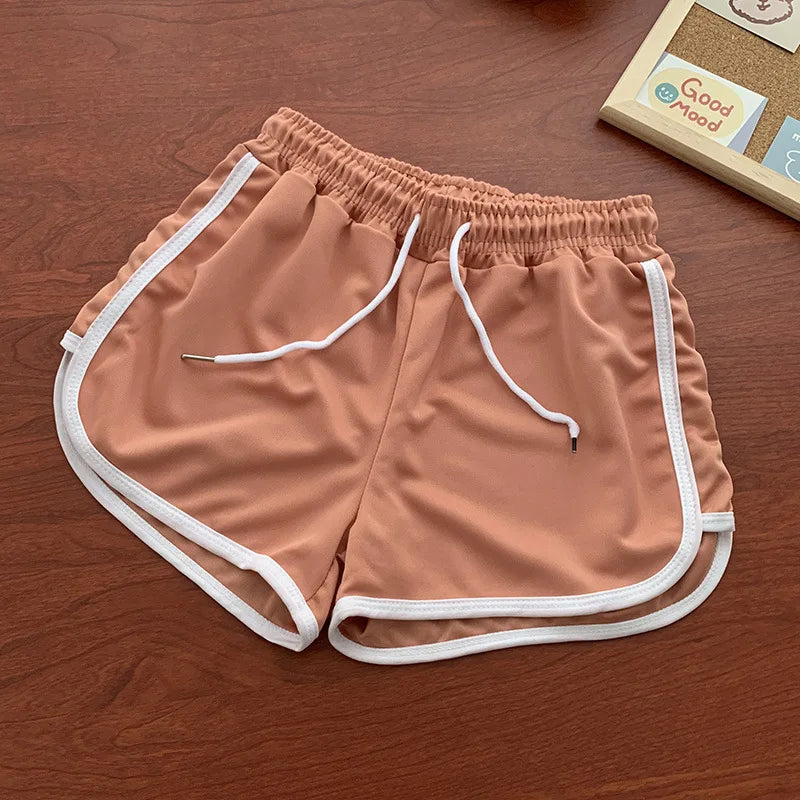 Short de yoga pour femmes, vêtements d'extérieur d'été, taille moyenne, pantalon droit ample, élégant, fin, respirant, jambes larges, pantalon court de gymnastique