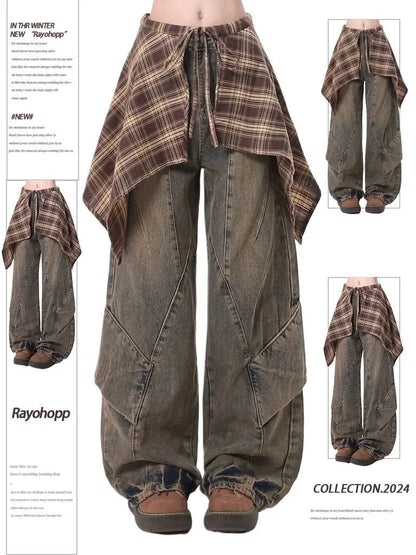 Pantalon de survêtement Hip-pop pour femmes, mode Harajuku Y2K, gothique, doux, jambes larges, Chic coréen, taille haute, ample, danse, 2025