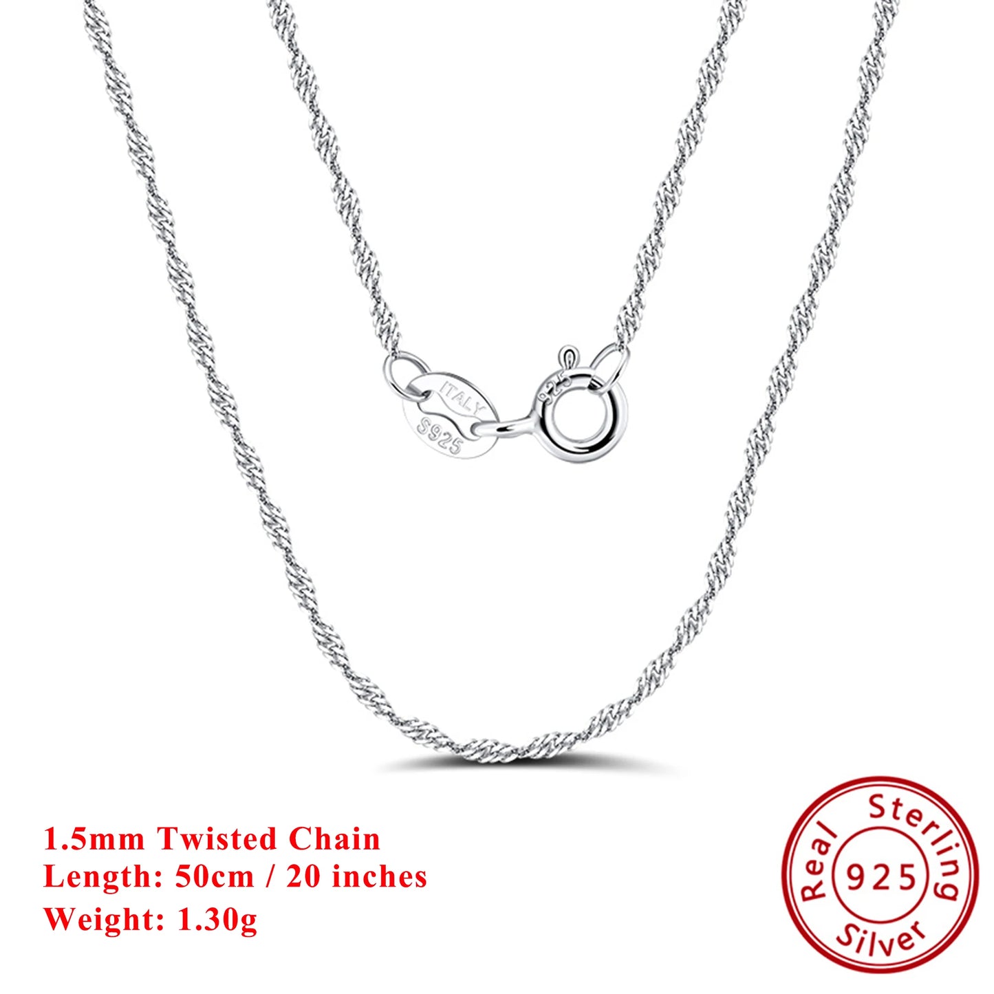 Effie Queen Chic 925 en argent Sterling chaîne de base ras du cou Simple collier bijoux exquis pour hommes et femmes tenue décontractée SC07