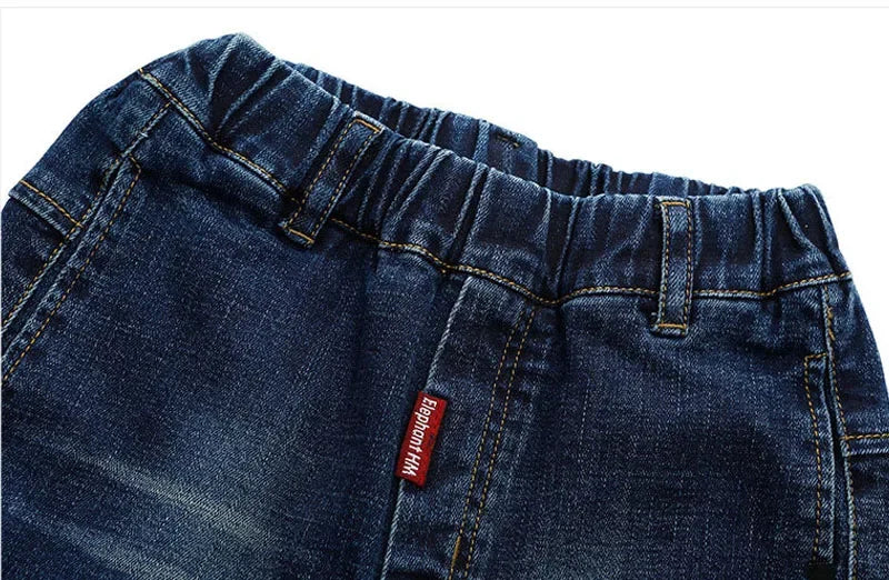 DIIMUU 4-11 ans garçons vêtements mince jean droit jeunes pantalons enfants bébé enfants Denim vêtements pantalon taille élastique bas