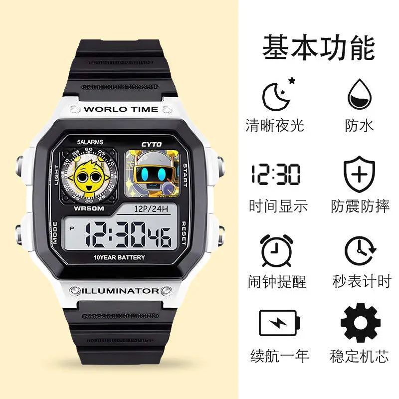 Kawaii Sprunki dessin animé enfants montre Sport montres bracelet en Silicone LED étanche montre numérique pour enfants montre-bracelet électronique