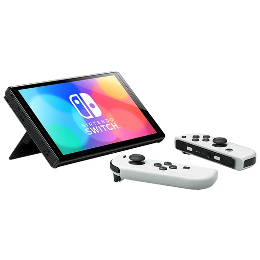 Console de jeu vidéo OLED Nintendo Switch avec Joy Con, écran OLED de 7 pouces, Support TV de table portable, ensemble blanc/bleu rouge de 64 go