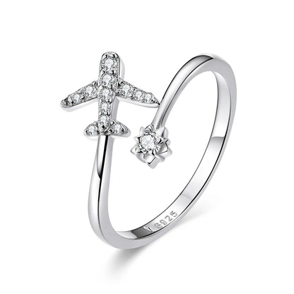 WOSTU-Bagues ajustables en argent regardé 925 pour femme, bijoux originaux empilables, taille ouverte