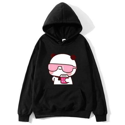 Sweat à capuche imprimé dessin animé Bubu Dudu pour hommes et femmes, sweats à capuche chauds, pull Kawaii, sweat Harajuku pour couple, sweat à capuche en polaire