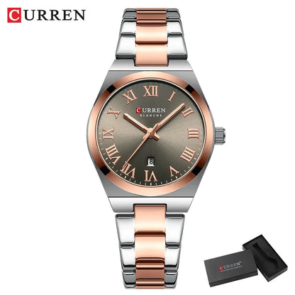 CURREN montre femmes,  Bracelet en acier inoxydable montres analogiques Date