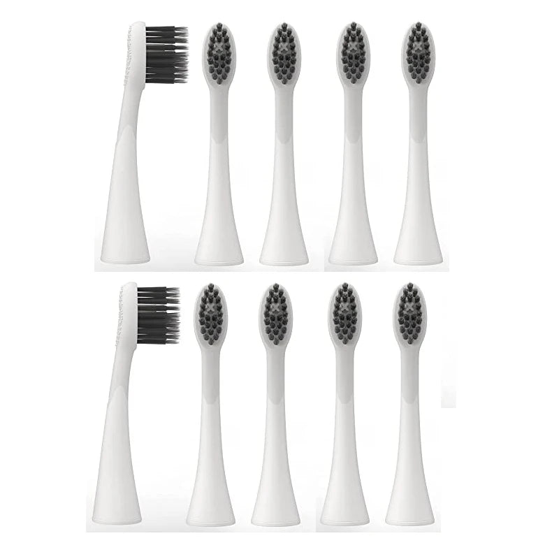 Têtes de brosse de rechange pour brosse à dents électrique sonique originale Burst Pro, recharge de poils de charbon de bois souple avec capuchon anti-poussière, 10 pièces