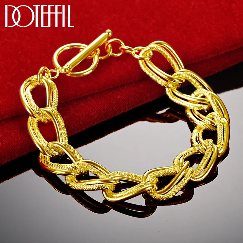 DOTEFFIL-Bague lisse en argent regardé 925 pour homme et femme,