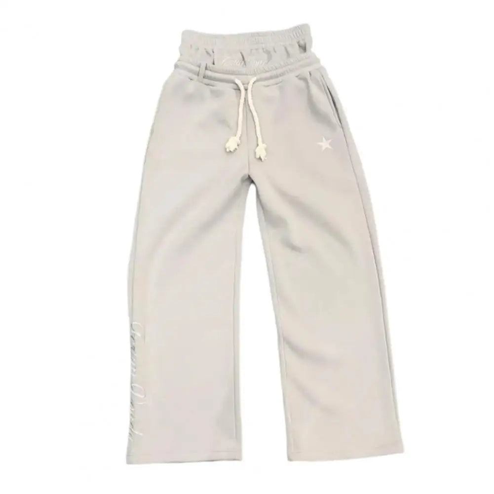 Pantalon décontracté pour hommes, taille élastique, cordon de serrage réglable, Long, avec poches, faux deux pièces, imprimé étoiles, pantalon de loisirs