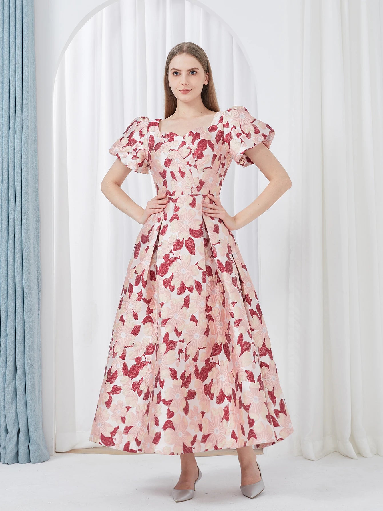 Robe de Soirée Longue en Jacquard pour Femme, Tenue Élégante, Brodée, Luxueuse, Formelle, pour Banquet, Nouvelle Collection Été 2024