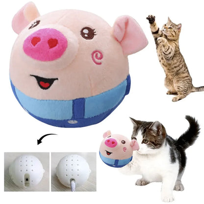 Jouet en peluche cochon de dessin animé pour animaux de compagnie, jouet lavable parlant et mobile pour chien, balles rebondissantes pour chiens et chats