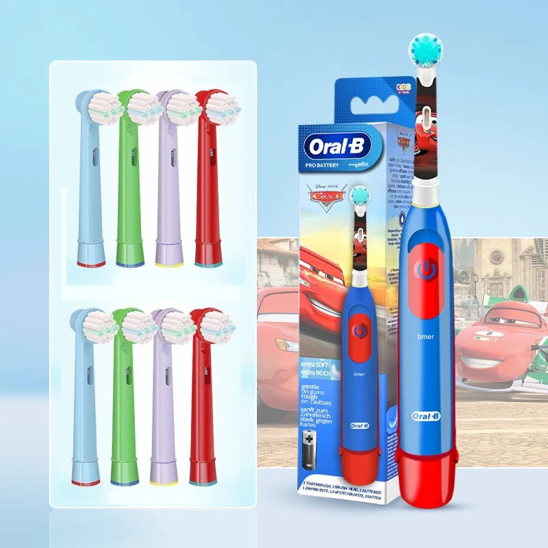 Oral-B-Brosse à dents électrique pour enfants, poils souples, tête de brosse de résubdivision, 2 fonctions d'apprentissage, enfants de 5 ans et plus