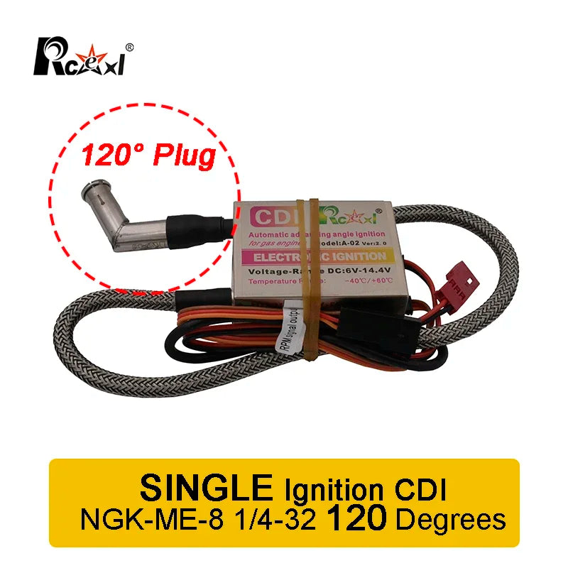 Rcexl Simple/Twin VILLE CDI NGK-ME-8 1/4-32 90/ 120 Résistant ou Droit pour Gaz GOLD DLE Moteur RC Avion