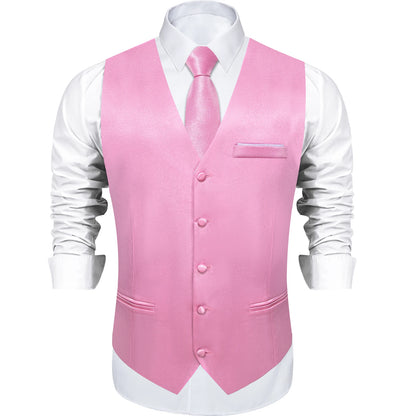 Costume en Satin solide, ensemble gilet et cravate, noir, blanc, bleu, rouge, smoking de mariage pour hommes, gilets d'affaires de luxe, bal de promo, veste sociale sans manches