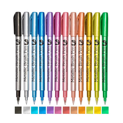 Stylos marqueurs métalliques 12 couleurs,