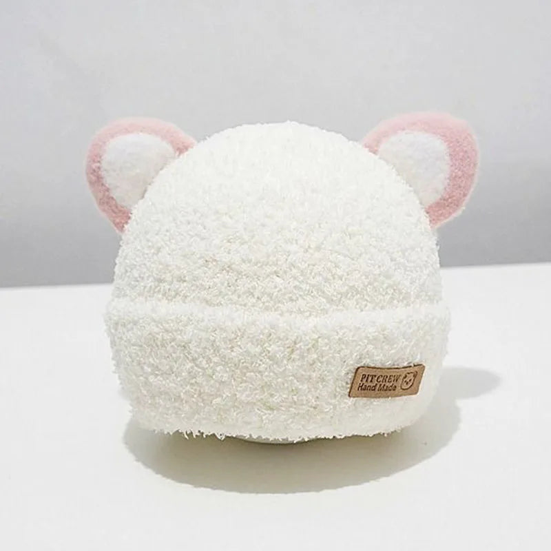 Bonnets de protection des oreilles pour bébés garçons et filles, chapeaux pour tout-petits, bonnet chaud pour bébé, chapeaux en laine douce pour enfants, mignons, hiver