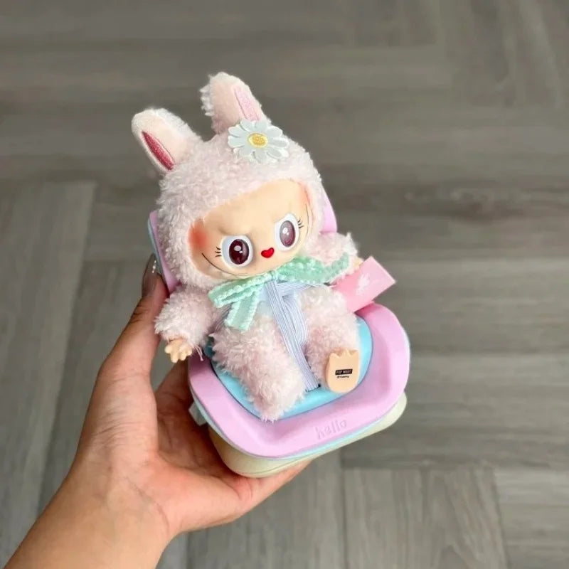 Siège de poupée en peluche 15-17cm pour siège de sécurité de voiture Labubu, jouet périphérique de décoration, cadeau d'anniversaire, jouet pour enfants, décoration à la mode