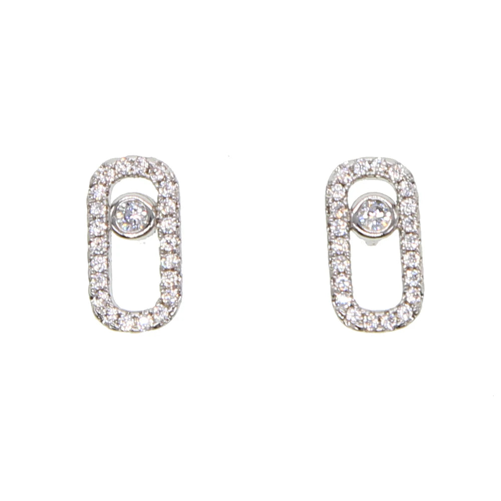 Boucles d'oreilles minimalistes en argent Sterling 925 pour femmes, 1 pièce, sans mouvement, en pierre Cz, bijoux de luxe délicats à la mode