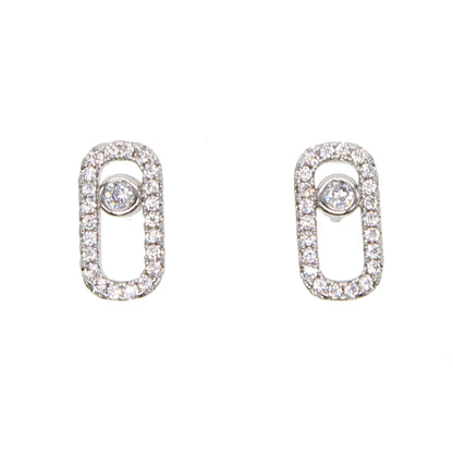 Boucles d'oreilles minimalistes en argent Sterling 925 pour femmes, 1 pièce, sans mouvement, en pierre Cz, bijoux de luxe délicats à la mode