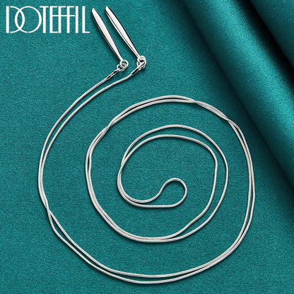 DOTEFFIL – collier chaîne serpent à Double feuille en argent Sterling 925 pour femmes, bijoux de fête de fiançailles et de mariage