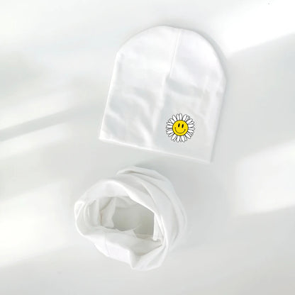 Ensemble de chapeaux de bébé à fleurs papillon pour filles, chapeau pour enfants, chapeau pour bébé garçon, chapeau en coton, écharpe pour enfants, collier, écharpe pour enfants