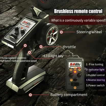 JJRC-Voiture de désert télécommandée pour enfants, véhicule de course à grande vitesse, camion tout-terrain 4 roues motrices, jouets pour garçons, Q130, 1/14g, 2.4