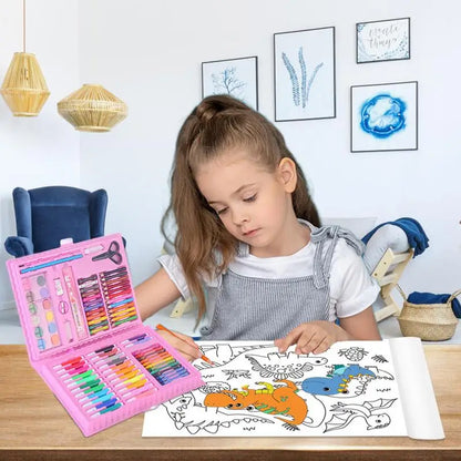 Ensemble de pinceaux de peinture graffiti pour enfants, stylo d'interconnexion, apprentissage d'art, boîte d'acquisition de papeterie, jouets pour enfants, rose, bleu, 86 pièces par ensemble