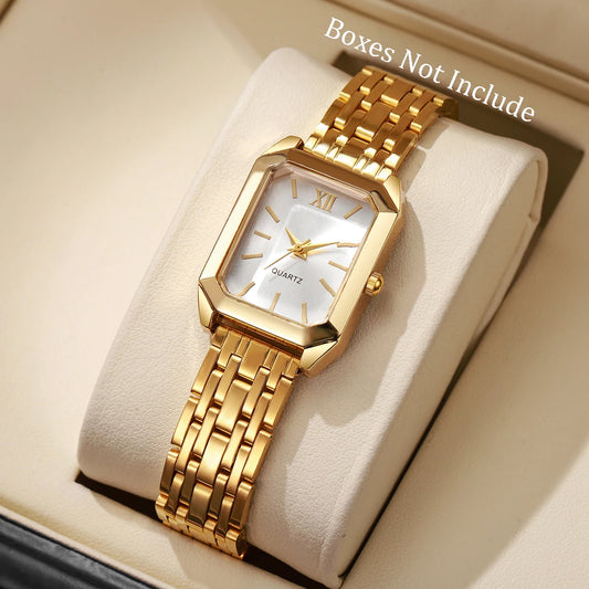 Mode Rectangle femmes montre-bracelet à Quartz décontracté  (sans boîte)