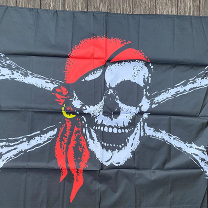 Xvggdg 90*150CM drapeau pirate/drapeau crâne/bannière Halloween/Halloween activités qualité polyester