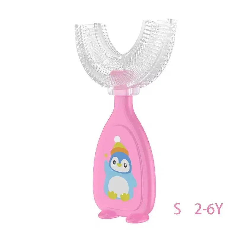 Brosse à Dents en Forme de U pour Enfant, en Silicone Souple, Résistante à 360, Soins Buccaux, Livres de Santé