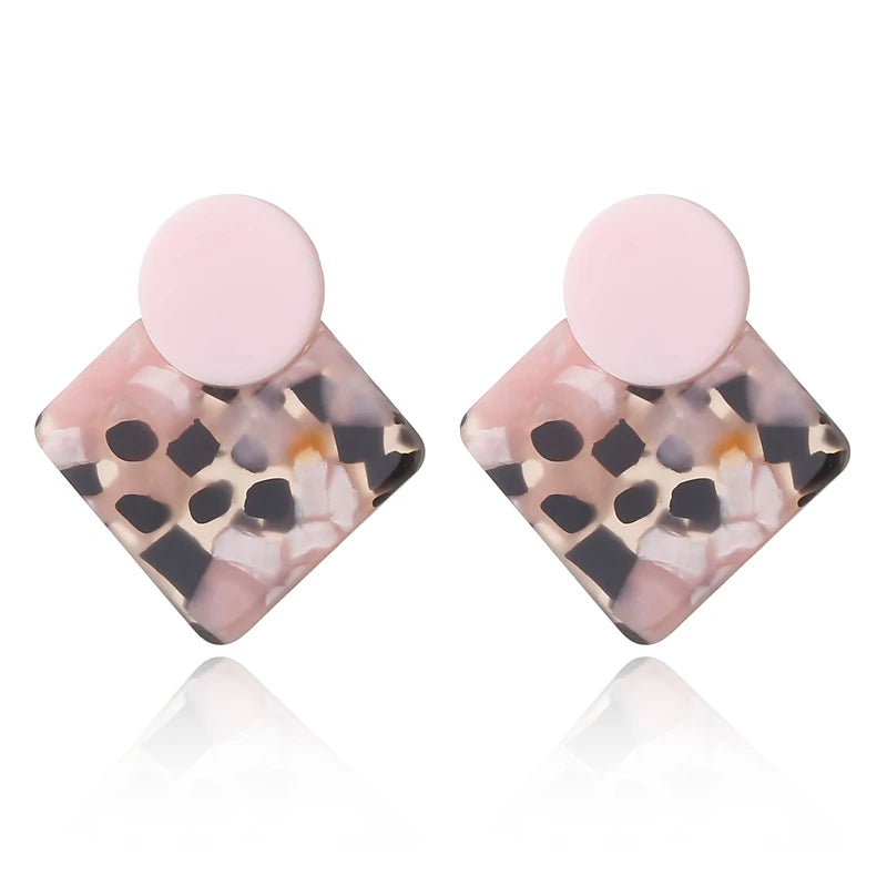 Boucles d'Oreilles promenales en Forme de Losange pour Femme, Bijou en Acrylique,