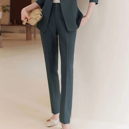 Zihong – costume gris pour femmes, Collection d'automne, haut de gamme, à la mode, élégant, ensemble pantalon, origine chinoise continentale, nouvelle collection 2023