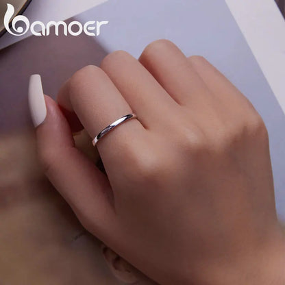 BAMOER haute qualité 925 bague en argent Sterling bague de mariage classique ronde bague femmes mariage fiançailles bijoux cadeau SCR343