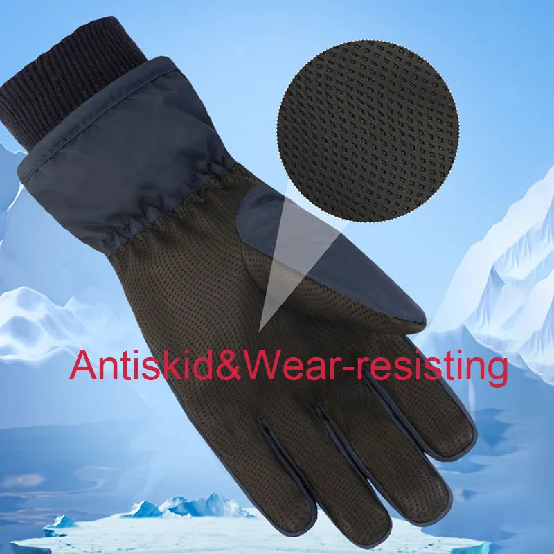 Gants de Ski imperméables pour enfants et adultes, épais, pour Snowboard, doublure polaire d'extérieur, gants d'hiver pour la famille, pour garçons et filles