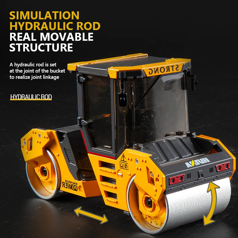 Huina-Modèle de camion à roulettes en alliage pour enfants, modèle à double roue, voitures d'ingénierie, camions Doecast, jouets de collection pour garçons, cadeau, 1/50