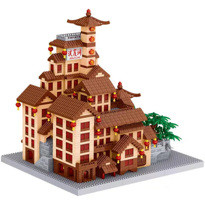 4088 pièces Lezi mini blocs briques de construction jouets adulte Puzzle Architecture chinoise Hongya grotte Chongqing décorations pour la maison cadeau 8259